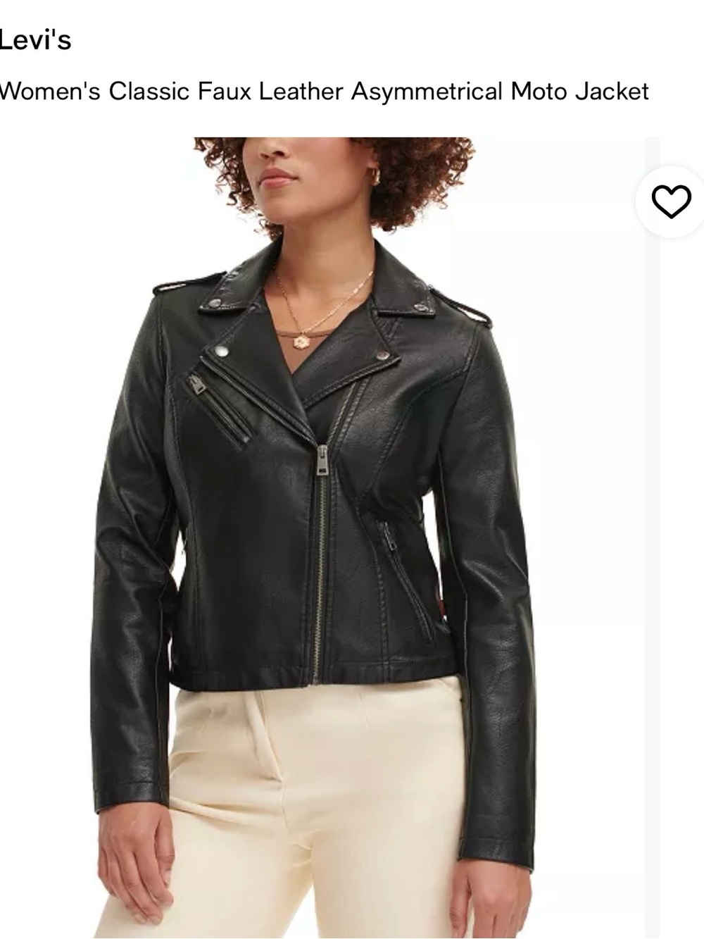 Levi's Women's Classic Faux Leather Asymmetrical Moto Jacket - Black